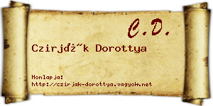 Czirják Dorottya névjegykártya