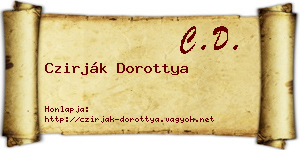 Czirják Dorottya névjegykártya
